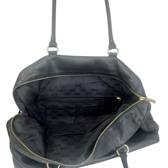 Michael Kors Hamilton Weekender Black Leather Bag X-Large Gold Hardware - Picture 5 of 8